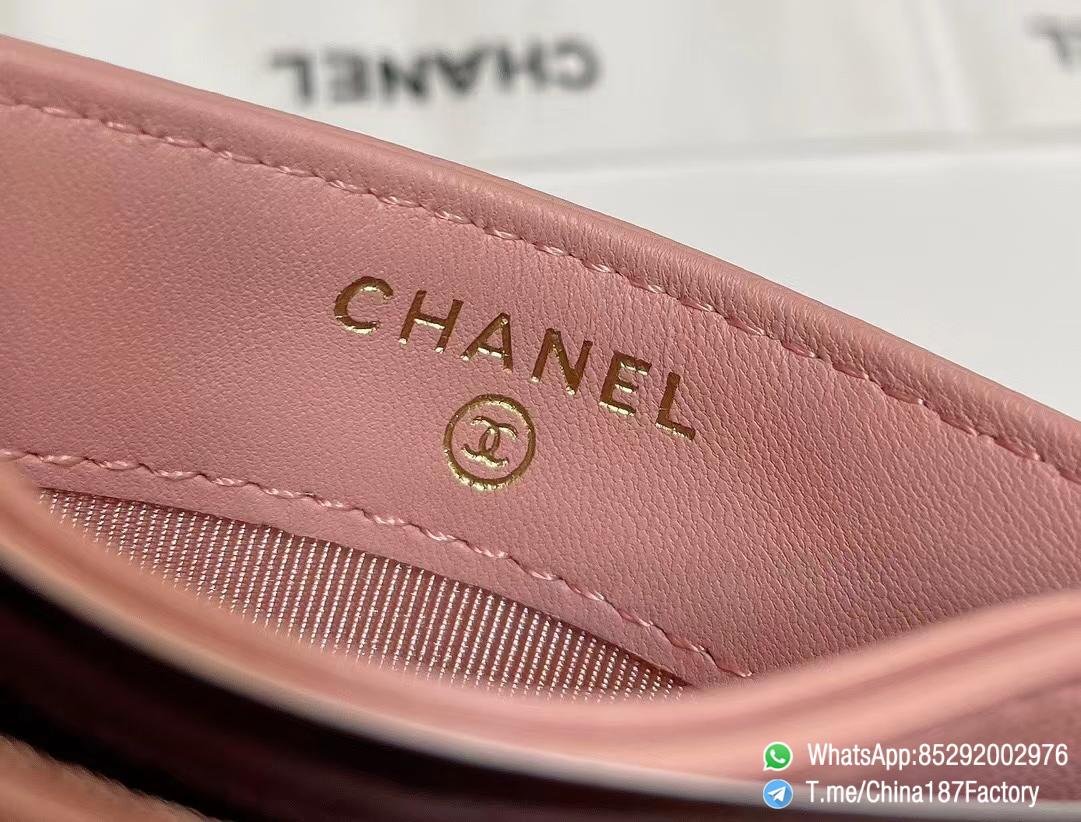 187 Factory Bags Chanel 19 Card Holder Pink Shiny Lambskin Gold Tone Metal 07 187 Factory Bags Chanel 19 Card Holder Pink Shiny Lambskin Gold Tone Metal 07