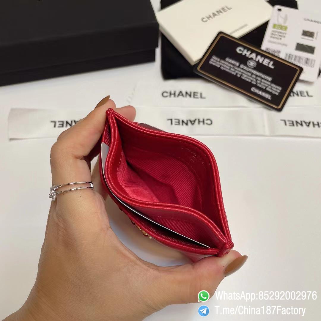 187 Factory Bags Chanel 19 Card Holder Red Shiny Lambskin Gold Tone Metal 06 187 Factory Bags Chanel 19 Card Holder Red Shiny Lambskin Gold Tone Metal 06