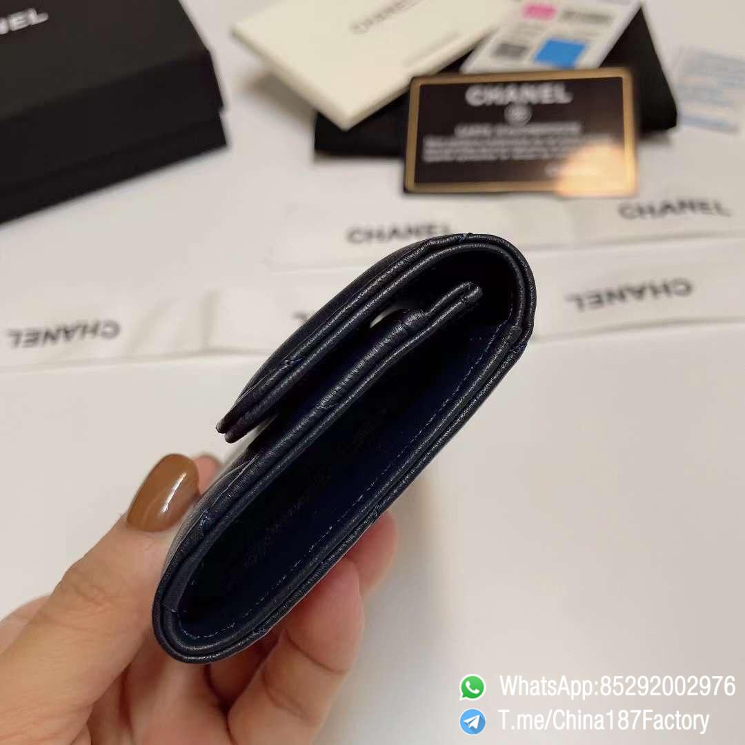 187 Factory Bags Chanel 19 Flap Card Holder Abysse Blue Shiny Lambskin Gold Tone Metal 05 187 Factory Bags Chanel 19 Flap Card Holder Abysse Blue Shiny Lambskin Gold Tone Metal 05