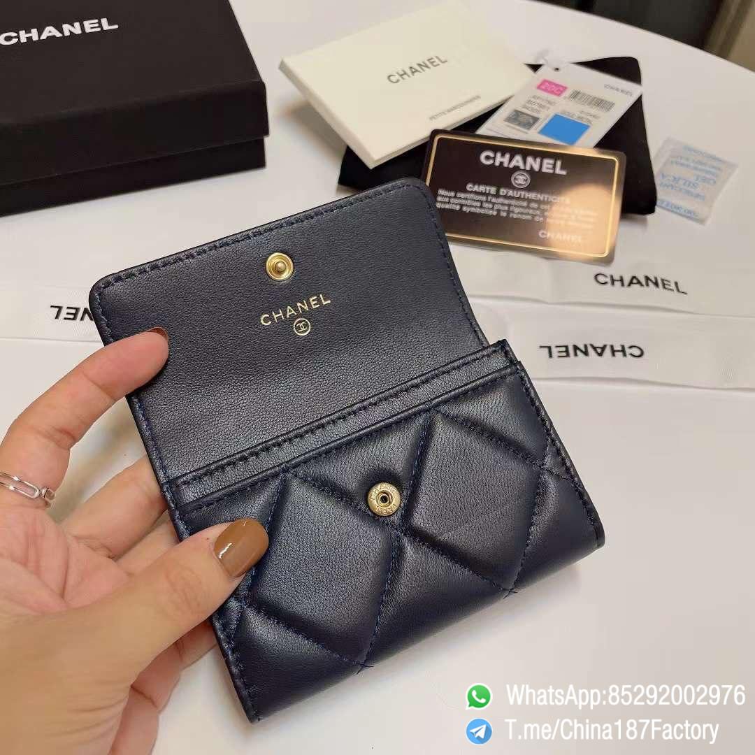 187 Factory Bags Chanel 19 Flap Card Holder Abysse Blue Shiny Lambskin Gold Tone Metal 06 187 Factory Bags Chanel 19 Flap Card Holder Abysse Blue Shiny Lambskin Gold Tone Metal 06
