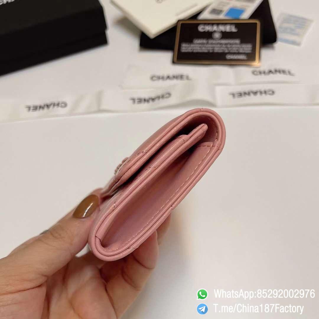 187 Factory Bags Chanel 19 Flap Card Holder Pink Shiny Lambskin Gold Tone Metal 05 187 Factory Bags Chanel 19 Flap Card Holder Pink Shiny Lambskin Gold Tone Metal 05