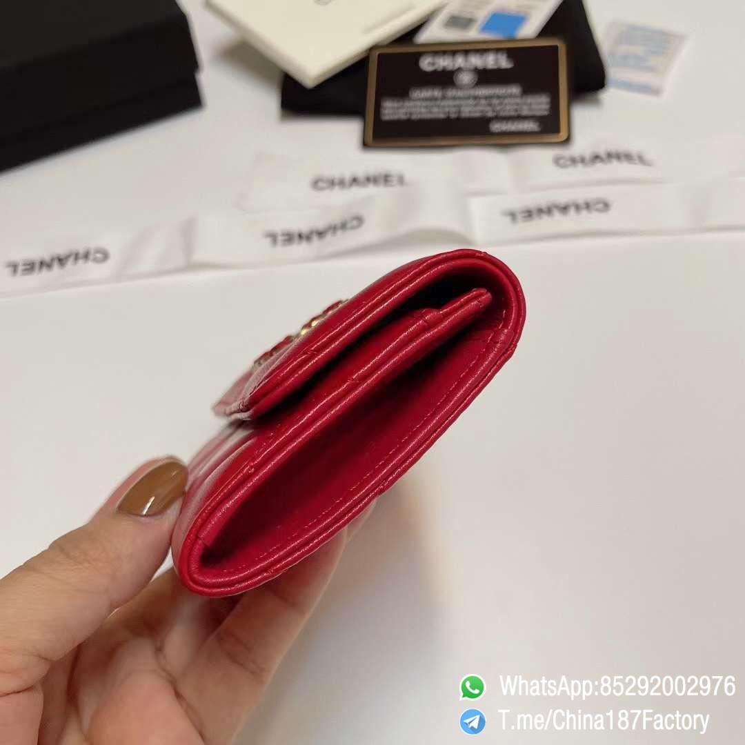 187 Factory Bags Chanel 19 Flap Card Holder Red Shiny Lambskin Gold Tone Metal 05 187 Factory Bags Chanel 19 Flap Card Holder Red Shiny Lambskin Gold Tone Metal 05