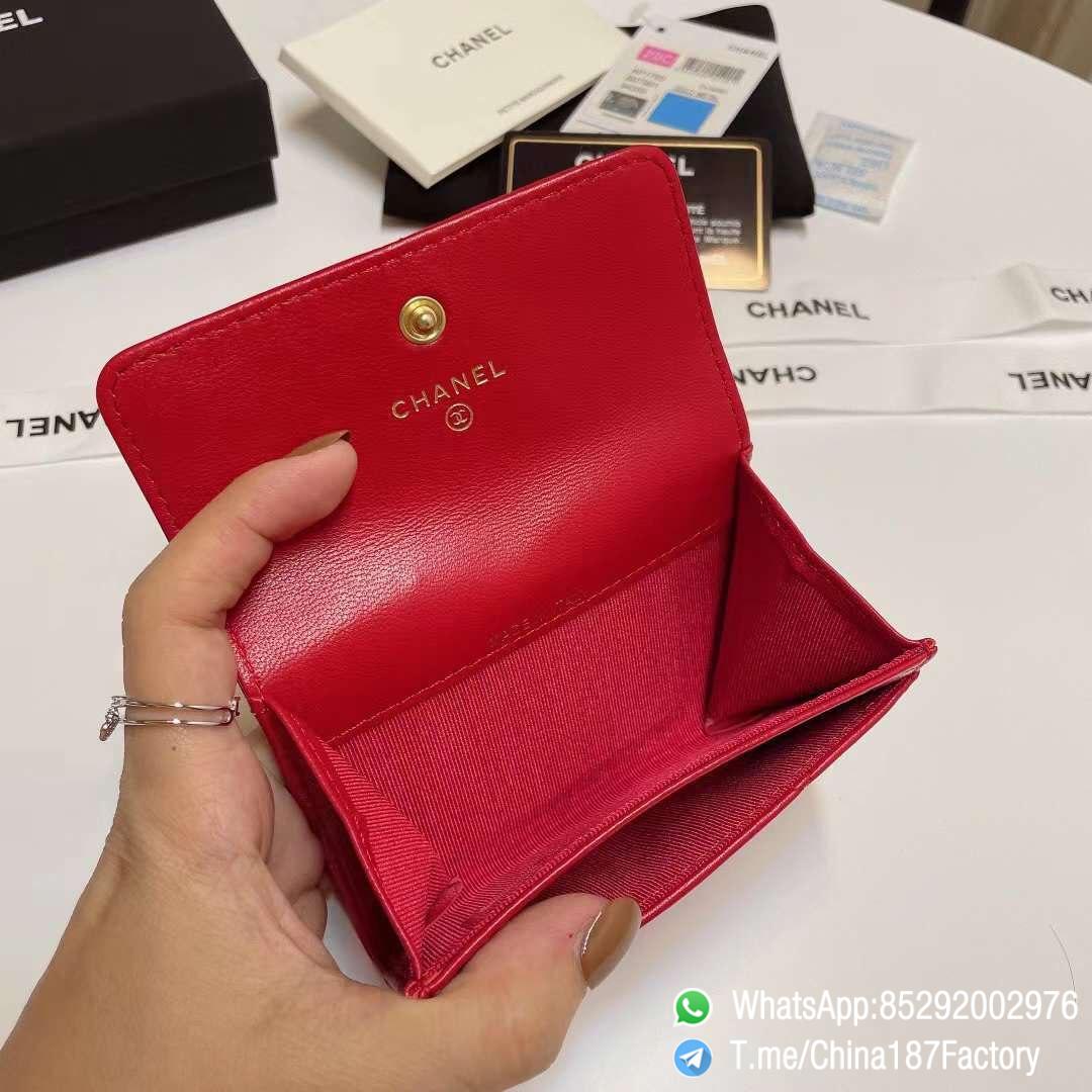 187 Factory Bags Chanel 19 Flap Card Holder Red Shiny Lambskin Gold Tone Metal 07 187 Factory Bags Chanel 19 Flap Card Holder Red Shiny Lambskin Gold Tone Metal 07