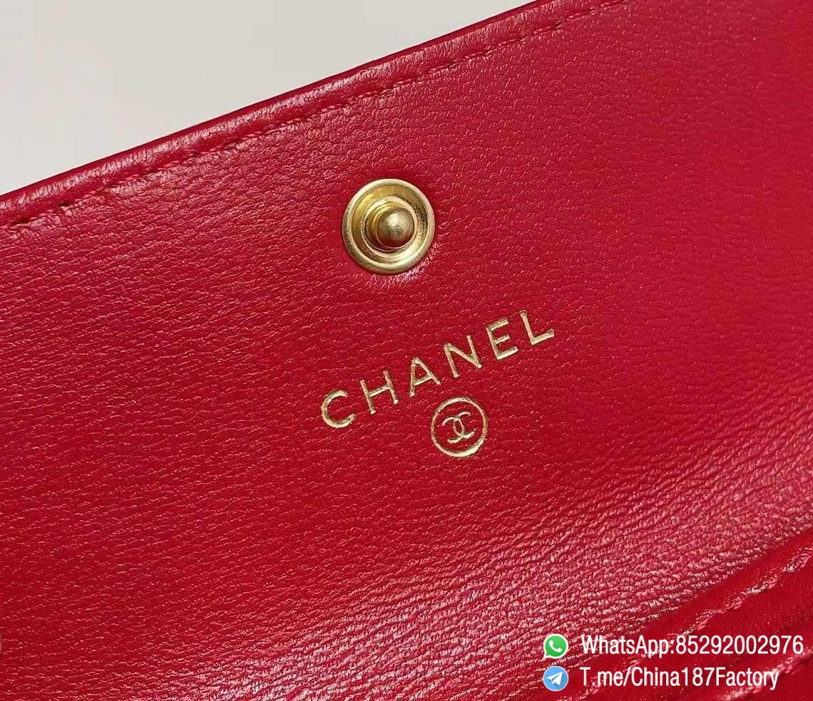 187 Factory Bags Chanel 19 Flap Card Holder Red Shiny Lambskin Gold Tone Metal 08 187 Factory Bags Chanel 19 Flap Card Holder Red Shiny Lambskin Gold Tone Metal 08