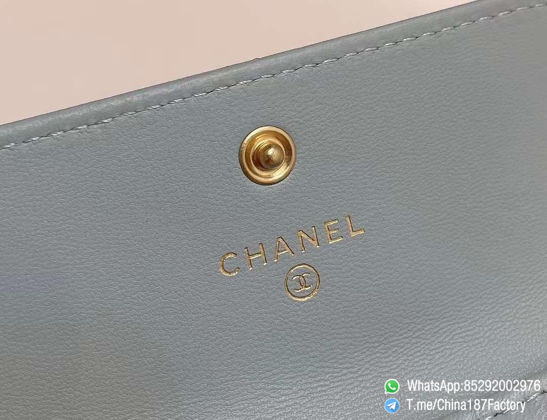 187 Factory Bags Chanel 19 Flap Card Holder Sky Blue Shiny Lambskin Gold Tone Metal 09 187 Factory Bags Chanel 19 Flap Card Holder Sky Blue Shiny Lambskin Gold Tone Metal 09