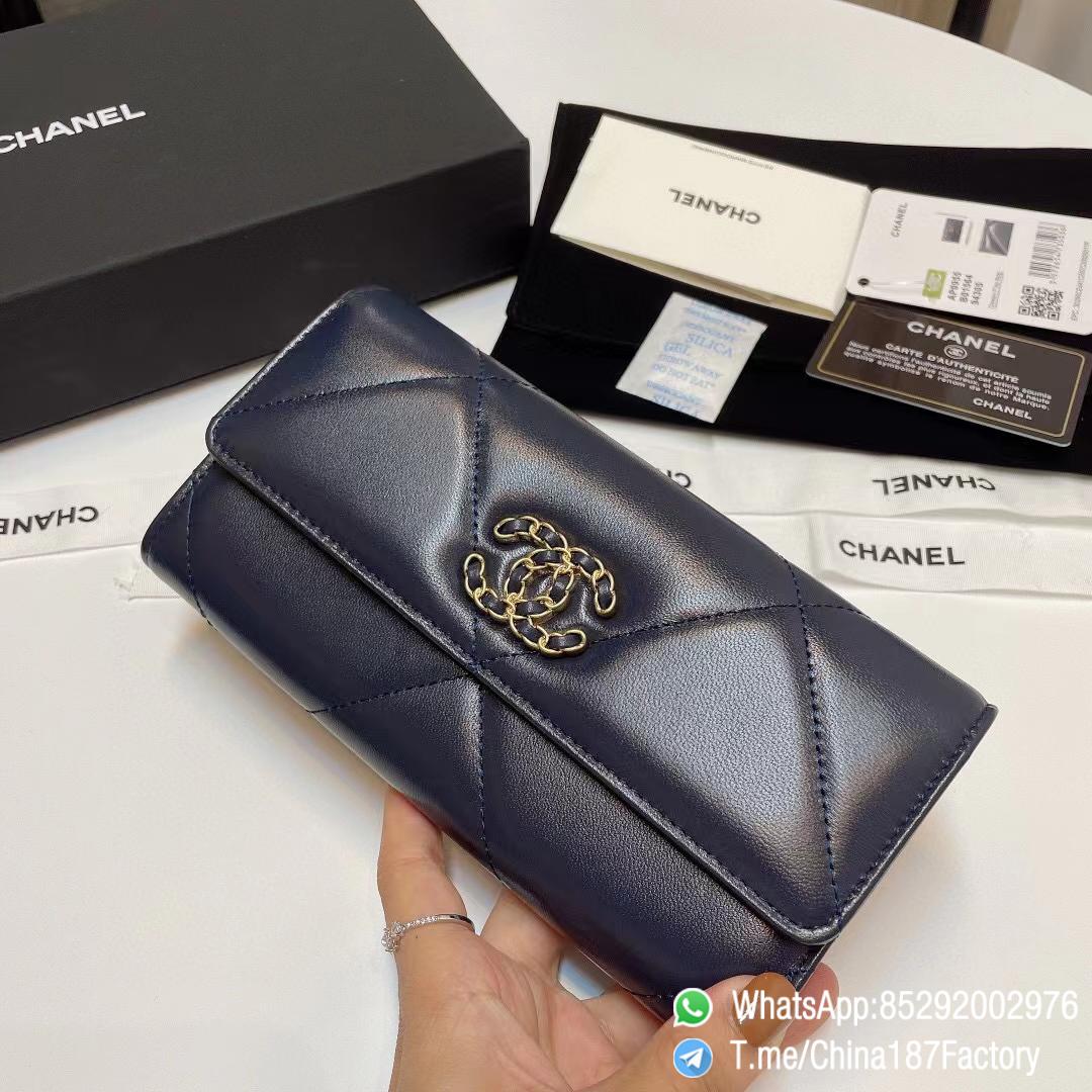 187 Factory Bags Chanel 19 Long Wallet Abysse Blue Shiny Lambskin Gold Tone Metal 02 187 Factory Bags Chanel 19 Long Wallet Abysse Blue Shiny Lambskin Gold Tone Metal 02