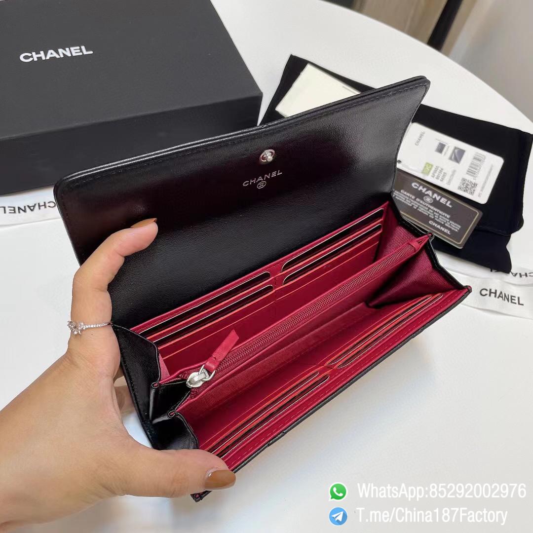 187 Factory Bags Chanel 19 Long Wallet Black Shiny Lambskin Silver Tone Metal 07 187 Factory Bags Chanel 19 Long Wallet Black Shiny Lambskin Silver Tone Metal 07