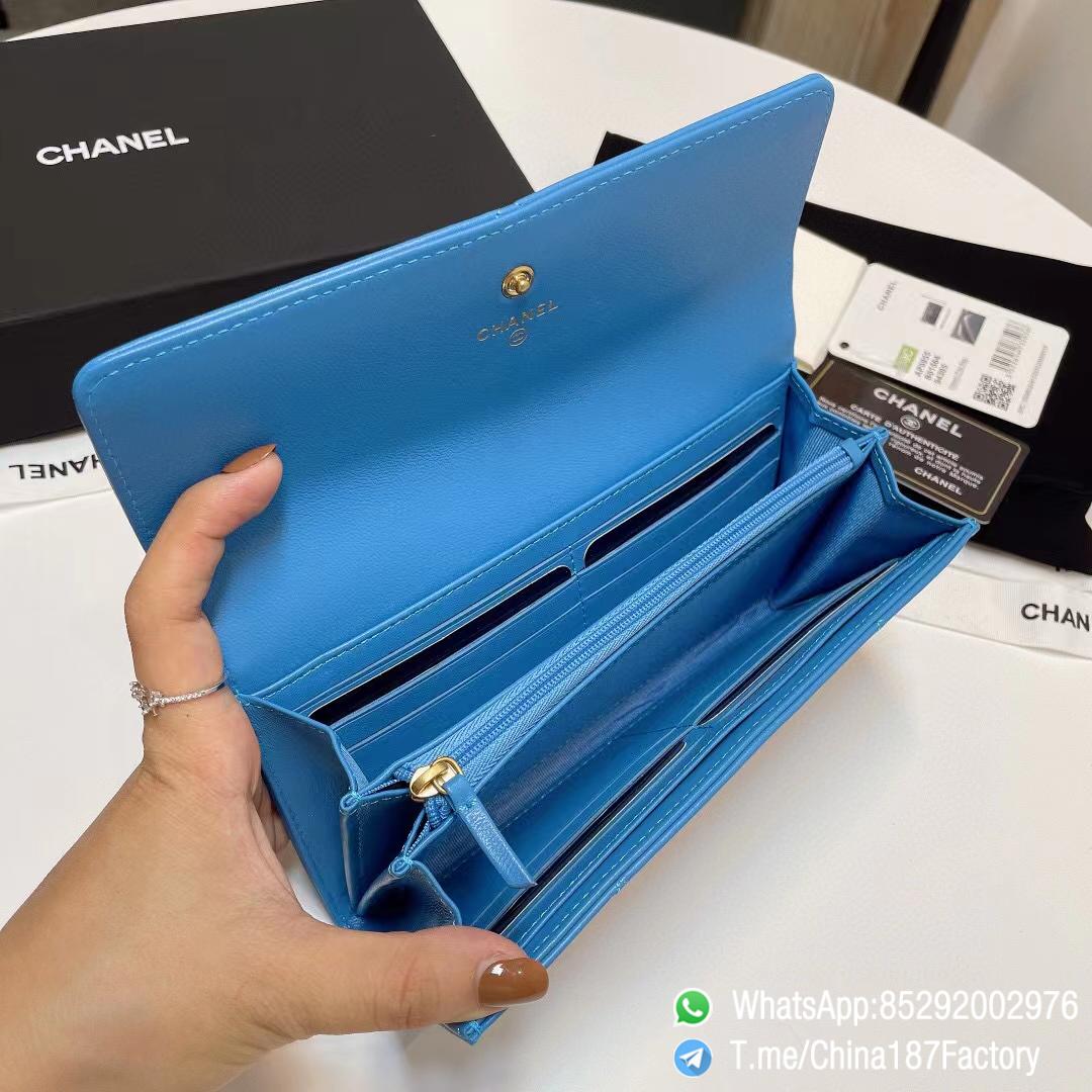 187 Factory Bags Chanel 19 Long Wallet Blue Shiny Lambskin Gold Tone Metal 07 187 Factory Bags Chanel 19 Long Wallet Blue Shiny Lambskin Gold Tone Metal 07