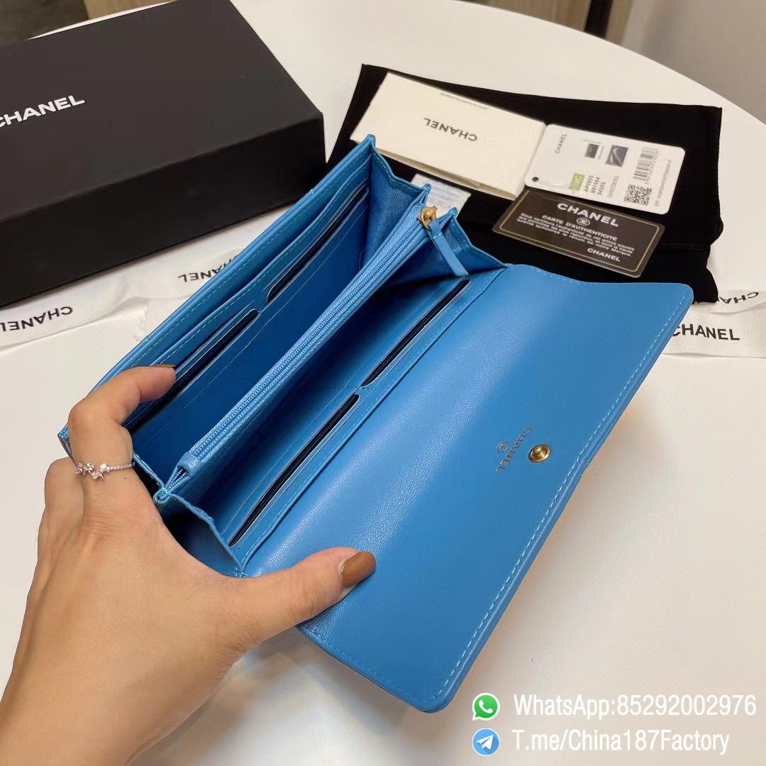 187 Factory Bags Chanel 19 Long Wallet Blue Shiny Lambskin Gold Tone Metal 08 187 Factory Bags Chanel 19 Long Wallet Blue Shiny Lambskin Gold Tone Metal 08