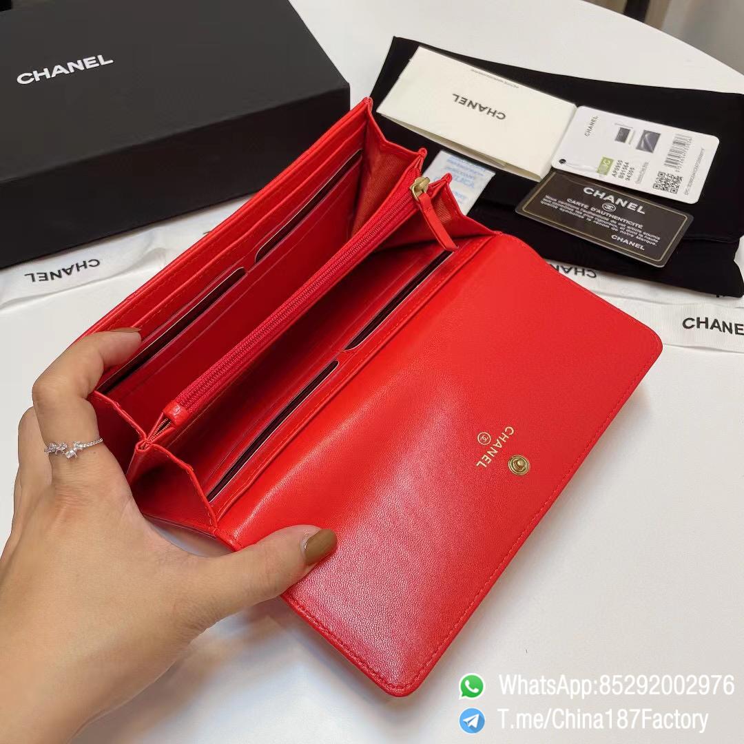 187 Factory Bags Chanel 19 Long Wallet Bright Red Shiny Lambskin Gold Tone Metal 08 187 Factory Bags Chanel 19 Long Wallet Bright Red Shiny Lambskin Gold Tone Metal 08