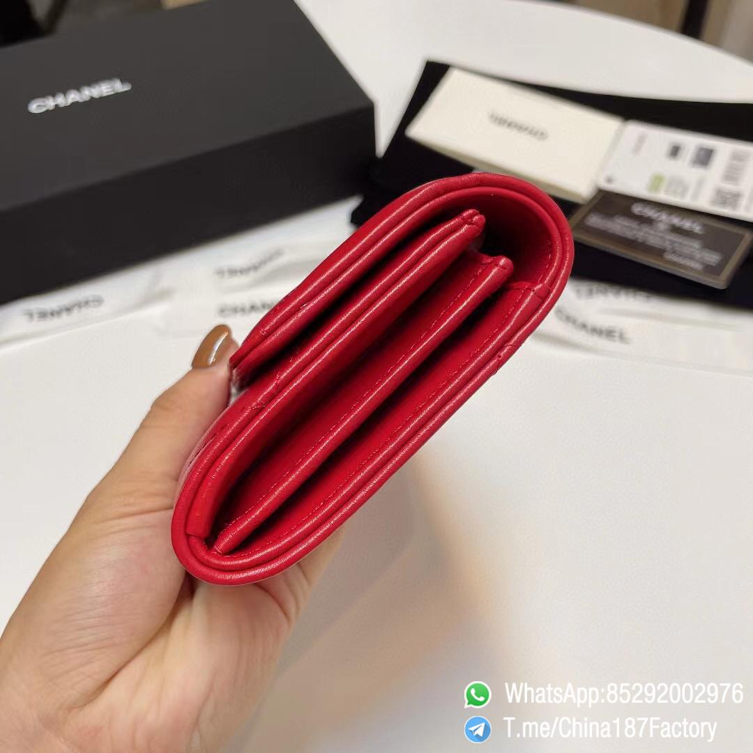 187 Factory Bags Chanel 19 Long Wallet Red Shiny Lambskin Gold Tone Metal 05 187 Factory Bags Chanel 19 Long Wallet Red Shiny Lambskin Gold Tone Metal 05