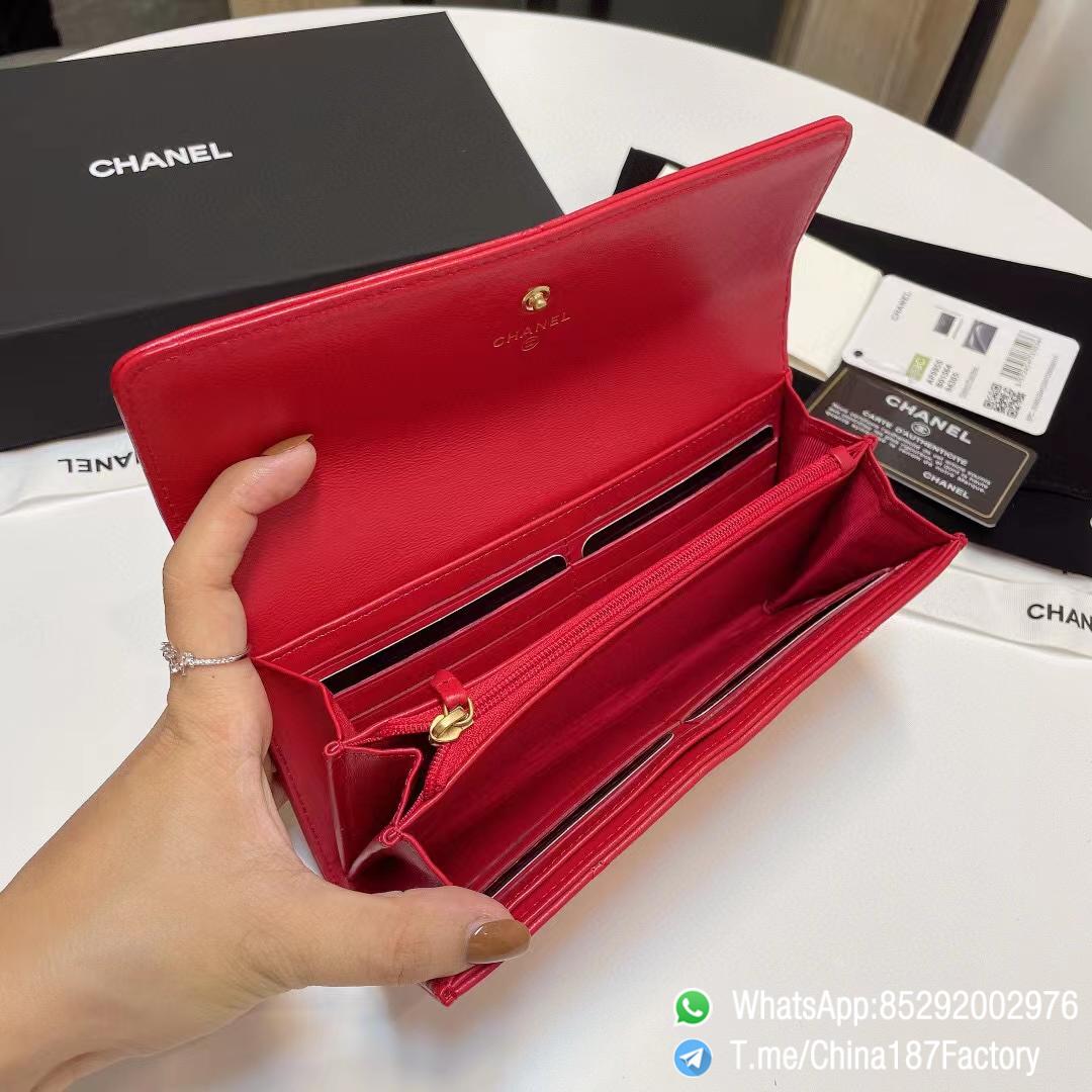 187 Factory Bags Chanel 19 Long Wallet Red Shiny Lambskin Gold Tone Metal 07 187 Factory Bags Chanel 19 Long Wallet Red Shiny Lambskin Gold Tone Metal 07