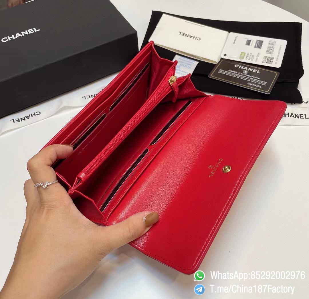 187 Factory Bags Chanel 19 Long Wallet Red Shiny Lambskin Gold Tone Metal 08 187 Factory Bags Chanel 19 Long Wallet Red Shiny Lambskin Gold Tone Metal 08