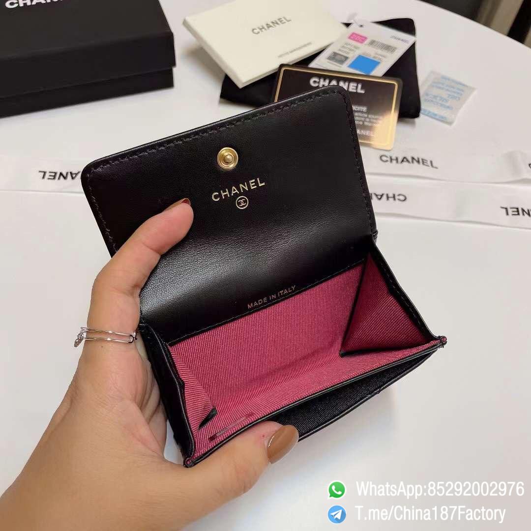 187 Factory Chanel 19 Flap Card Holder Black Shiny Lambskin Gold Tone 07 187 Factory Chanel 19 Flap Card Holder Black Shiny Lambskin Gold Tone 07