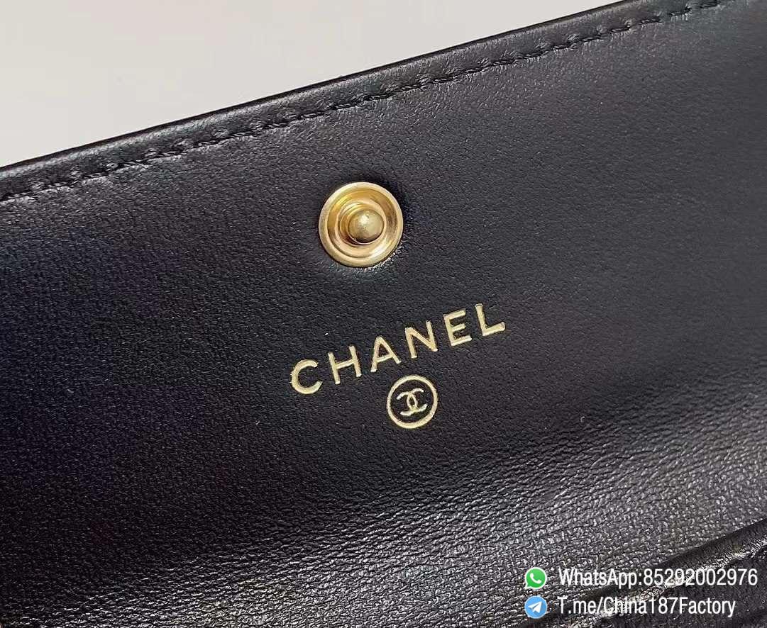187 Factory Chanel 19 Flap Card Holder Black Shiny Lambskin Gold Tone 08 187 Factory Chanel 19 Flap Card Holder Black Shiny Lambskin Gold Tone 08