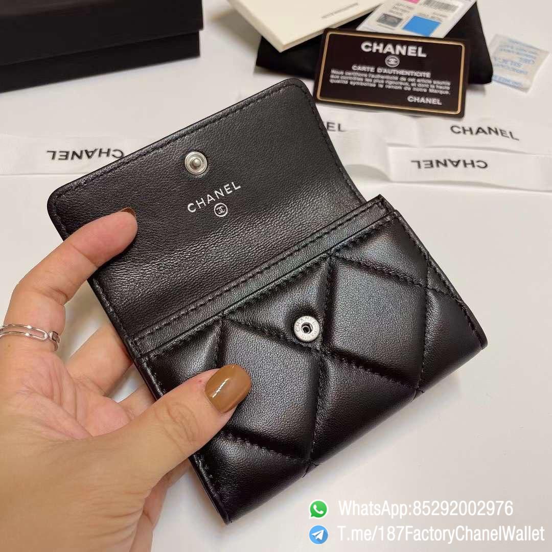 187 Factory Chanel 19 Flap Card Holder Black Shiny Lambskin Silver Tone Ruthenium Finish Metal 05 187 Factory Chanel 19 Flap Card Holder Black Shiny Lambskin Silver Tone Ruthenium Finish Metal 05