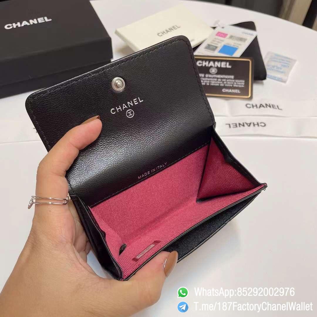 187 Factory Chanel 19 Flap Card Holder Black Shiny Lambskin Silver Tone Ruthenium Finish Metal 09 187 Factory Chanel 19 Flap Card Holder Black Shiny Lambskin Silver Tone Ruthenium Finish Metal 09