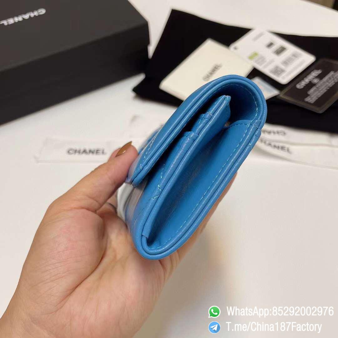 187 Factory Bags Chanel 19 Middle Cambon Wallet Blue Shiny Lambskin Gold Tone Metal 05 187 Factory Bags Chanel 19 Middle Cambon Wallet Blue Shiny Lambskin Gold Tone Metal 05