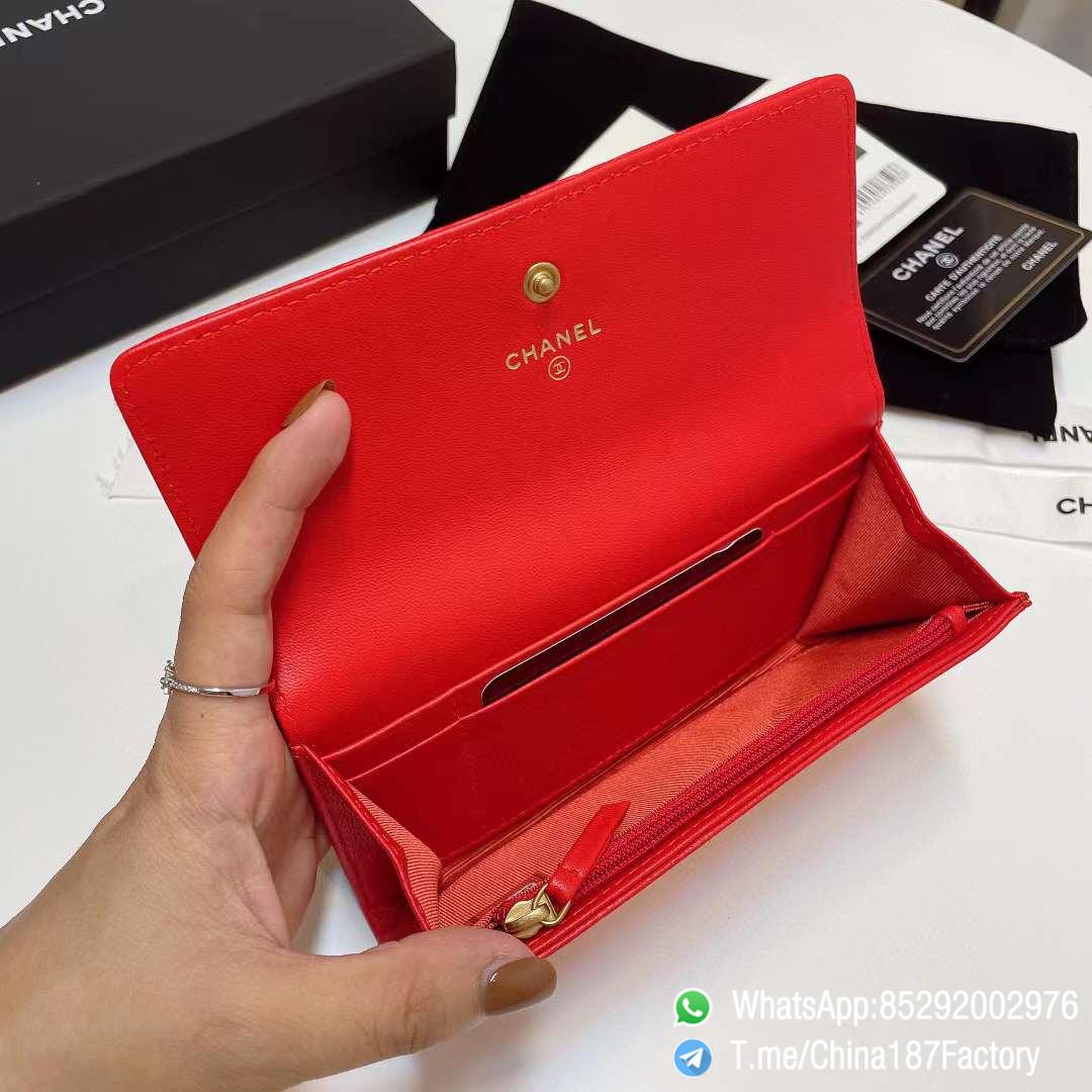 187 Factory Bags Chanel 19 Middle Cambon Wallet Bright Red Shiny Lambskin Gold Tone Metal 07 187 Factory Bags Chanel 19 Middle Cambon Wallet Bright Red Shiny Lambskin Gold Tone Metal 07