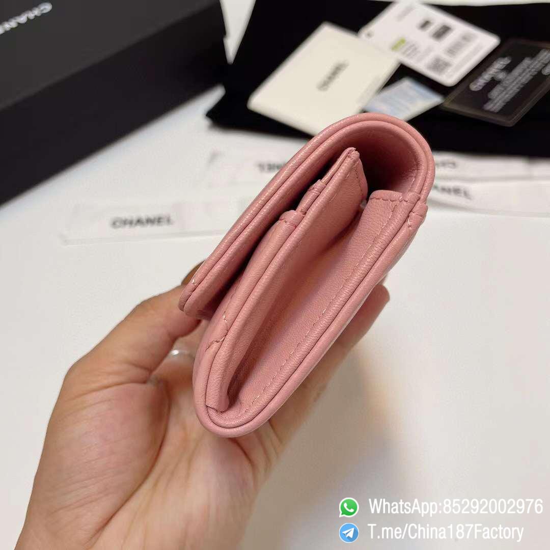 187 Factory Bags Chanel 19 Middle Cambon Wallet Pink Shiny Lambskin Gold Tone Metal 05 187 Factory Bags Chanel 19 Middle Cambon Wallet Pink Shiny Lambskin Gold Tone Metal 05