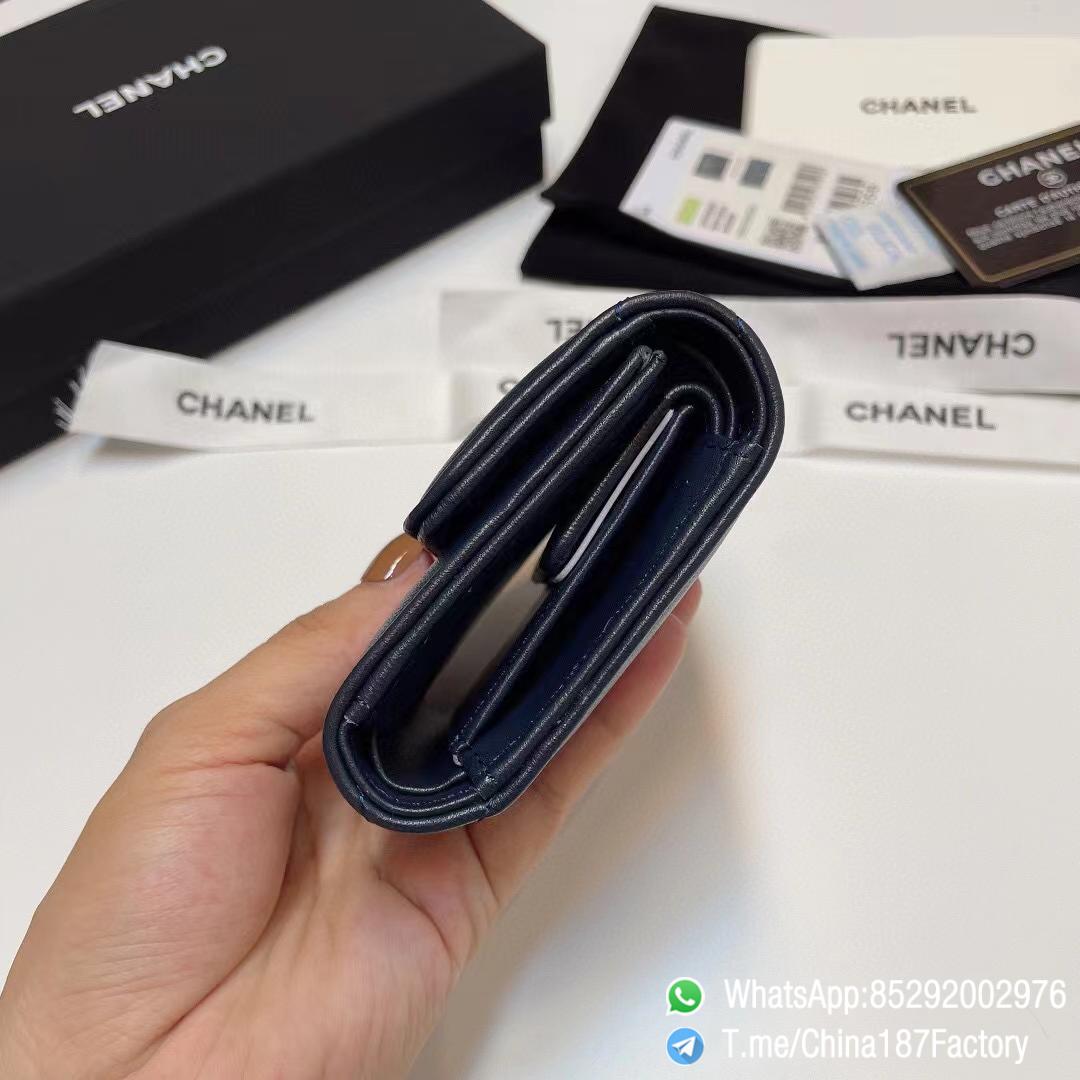 187 Factory Bags Chanel 19 Mini Three Fold Wallet Abysse Blue Shiny Lambskin Gold Tone Metal 05 187 Factory Bags Chanel 19 Mini Three Fold Wallet Abysse Blue Shiny Lambskin Gold Tone Metal 05