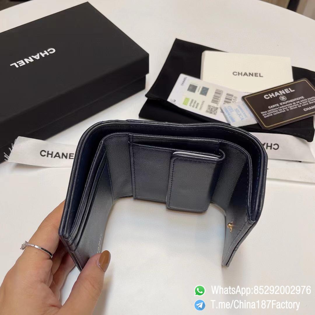 187 Factory Bags Chanel 19 Mini Three Fold Wallet Abysse Blue Shiny Lambskin Gold Tone Metal 08 187 Factory Bags Chanel 19 Mini Three Fold Wallet Abysse Blue Shiny Lambskin Gold Tone Metal 08