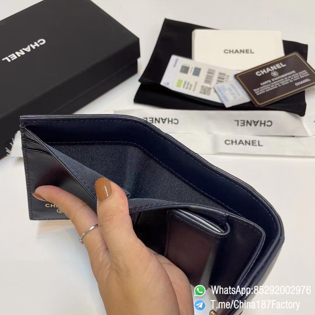 187 Factory Bags Chanel 19 Mini Three Fold Wallet Abysse Blue Shiny Lambskin Gold Tone Metal 09 187 Factory Bags Chanel 19 Mini Three Fold Wallet Abysse Blue Shiny Lambskin Gold Tone Metal 09