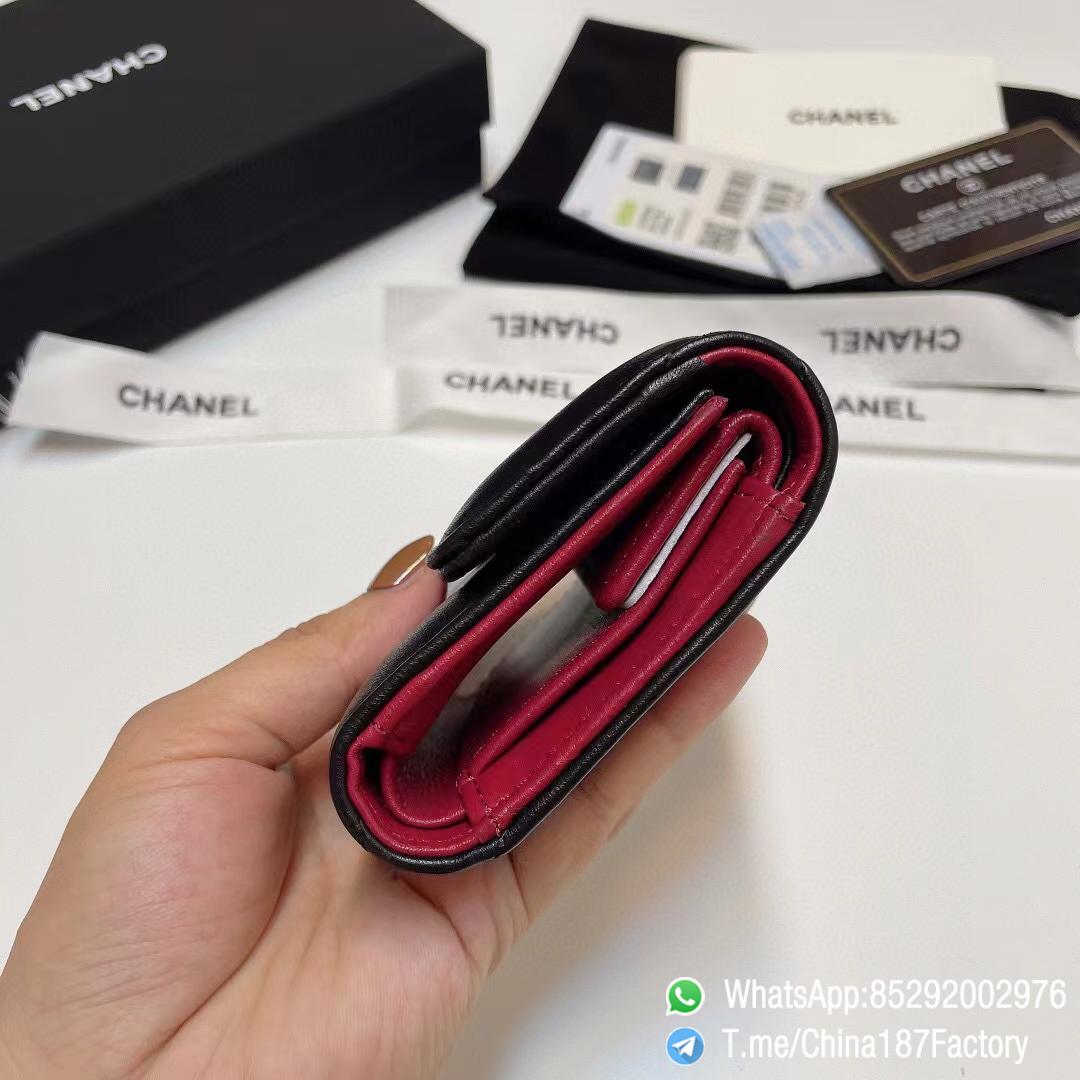 187 Factory Bags Chanel 19 Mini Three Fold Wallet Black Shiny Lambskin Gold Tone Metal 06 187 Factory Bags Chanel 19 Mini Three Fold Wallet Black Shiny Lambskin Gold Tone Metal 06