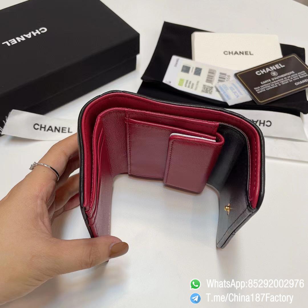 187 Factory Bags Chanel 19 Mini Three Fold Wallet Black Shiny Lambskin Gold Tone Metal 08 187 Factory Bags Chanel 19 Mini Three Fold Wallet Black Shiny Lambskin Gold Tone Metal 08