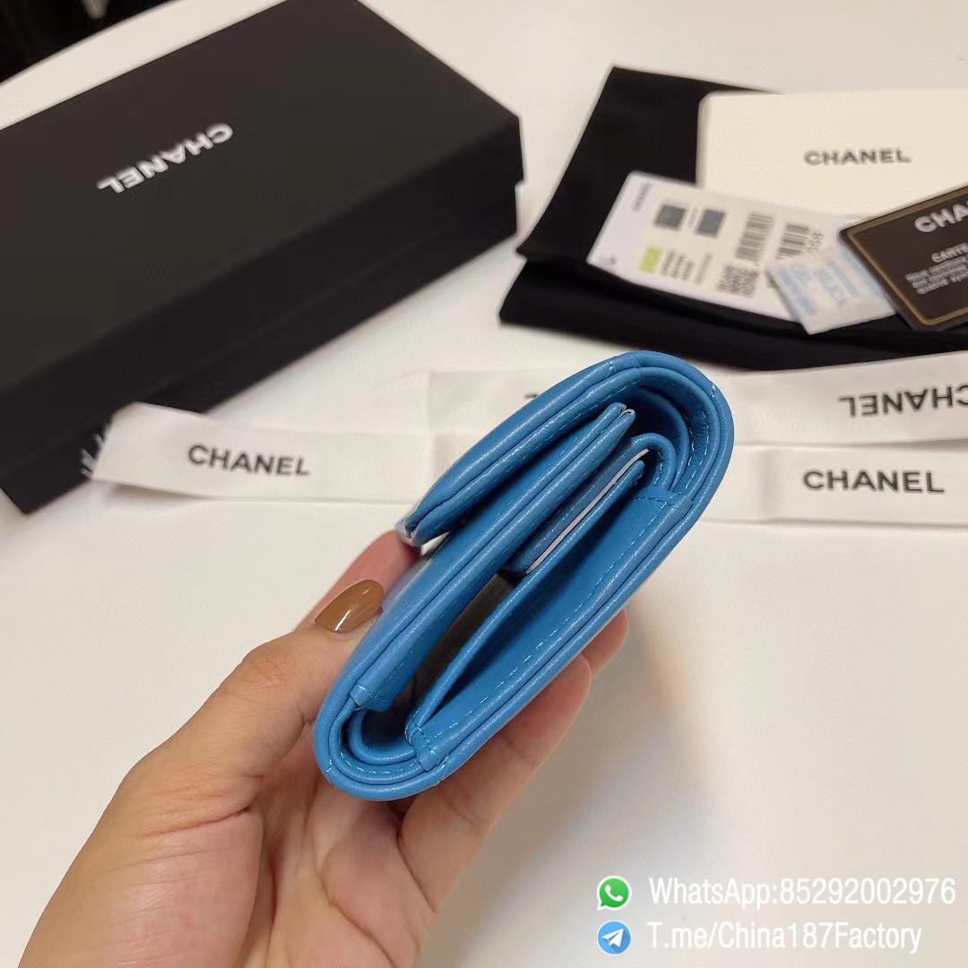 187 Factory Bags Chanel 19 Mini Three Fold Wallet Blue Shiny Lambskin Gold Tone Metal 06 187 Factory Bags Chanel 19 Mini Three Fold Wallet Blue Shiny Lambskin Gold Tone Metal 06