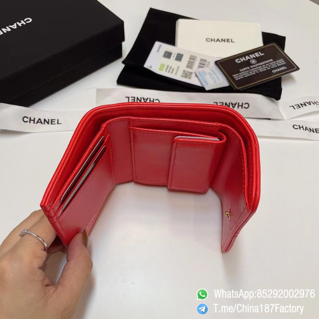 187 Factory Bags Chanel 19 Mini Three Fold Wallet Bright Red Shiny Lambskin Gold Tone Metal 08 187 Factory Bags Chanel 19 Mini Three Fold Wallet Bright Red Shiny Lambskin Gold Tone Metal 08
