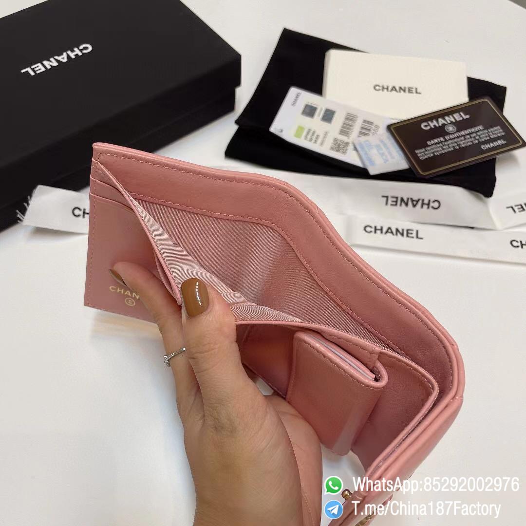 187 Factory Bags Chanel 19 Mini Three Fold Wallet Pink Shiny Lambskin Gold Tone Metal 09 187 Factory Bags Chanel 19 Mini Three Fold Wallet Pink Shiny Lambskin Gold Tone Metal 09