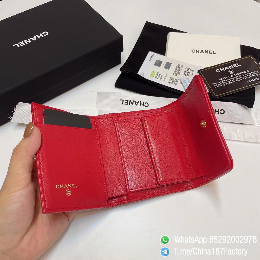 187 Factory Bags Chanel 19 Mini Three Fold Wallet Red Shiny Lambskin Gold Tone Metal 07 187 Factory Bags Chanel 19 Mini Three Fold Wallet Red Shiny Lambskin Gold Tone Metal 07