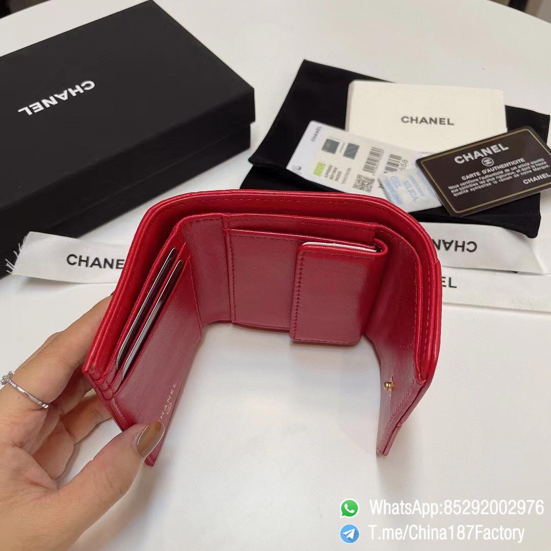 187 Factory Bags Chanel 19 Mini Three Fold Wallet Red Shiny Lambskin Gold Tone Metal 08 187 Factory Bags Chanel 19 Mini Three Fold Wallet Red Shiny Lambskin Gold Tone Metal 08