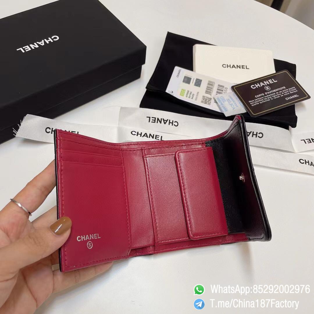 187 Factory Bags Chanel 19 Mini Wallet Black Shiny Lambskin Silver Tone Metal 07 187 Factory Bags Chanel 19 Mini Wallet Black Shiny Lambskin Silver Tone Metal 07