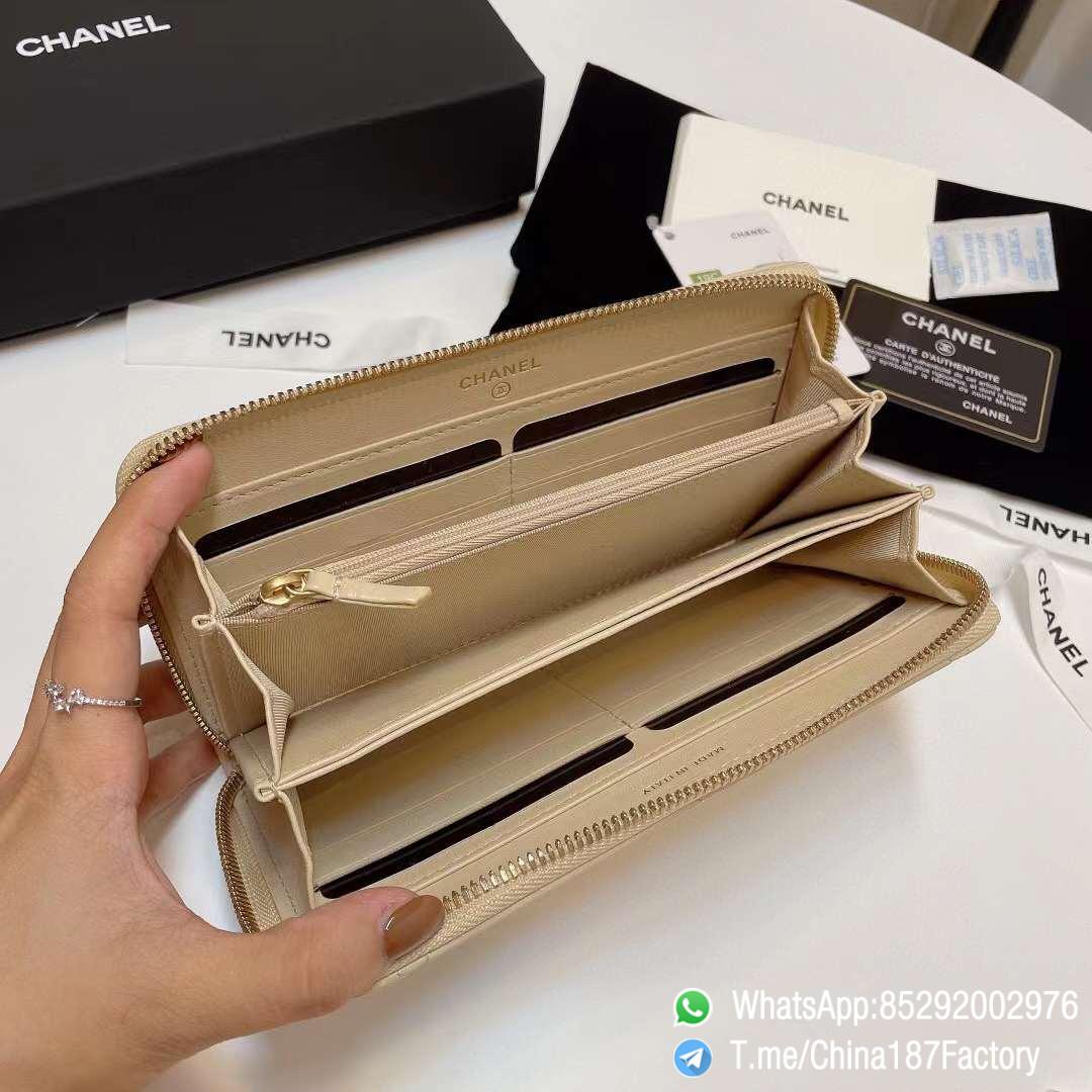 187 Factory Bags Chanel 19 Zipped Long Wallet Beige Shiny Lambskin Gold Tone Metal 06 187 Factory Bags Chanel 19 Zipped Long Wallet Beige Shiny Lambskin Gold Tone Metal 06