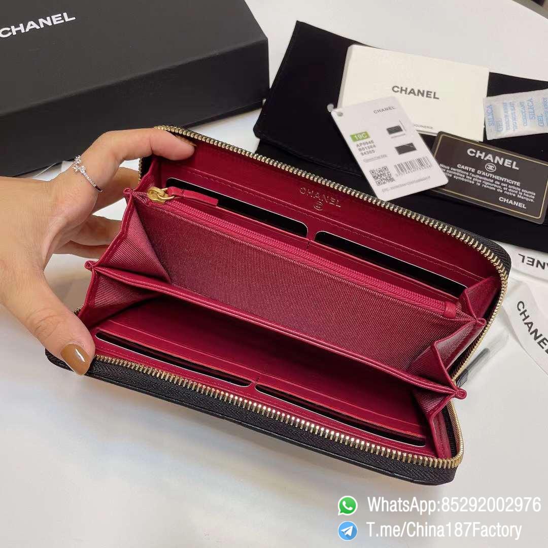 187 Factory Bags Chanel 19 Zipped Long Wallet Black Shiny Lambskin Gold Tone Metal 08 187 Factory Bags Chanel 19 Zipped Long Wallet Black Shiny Lambskin Gold Tone Metal 08