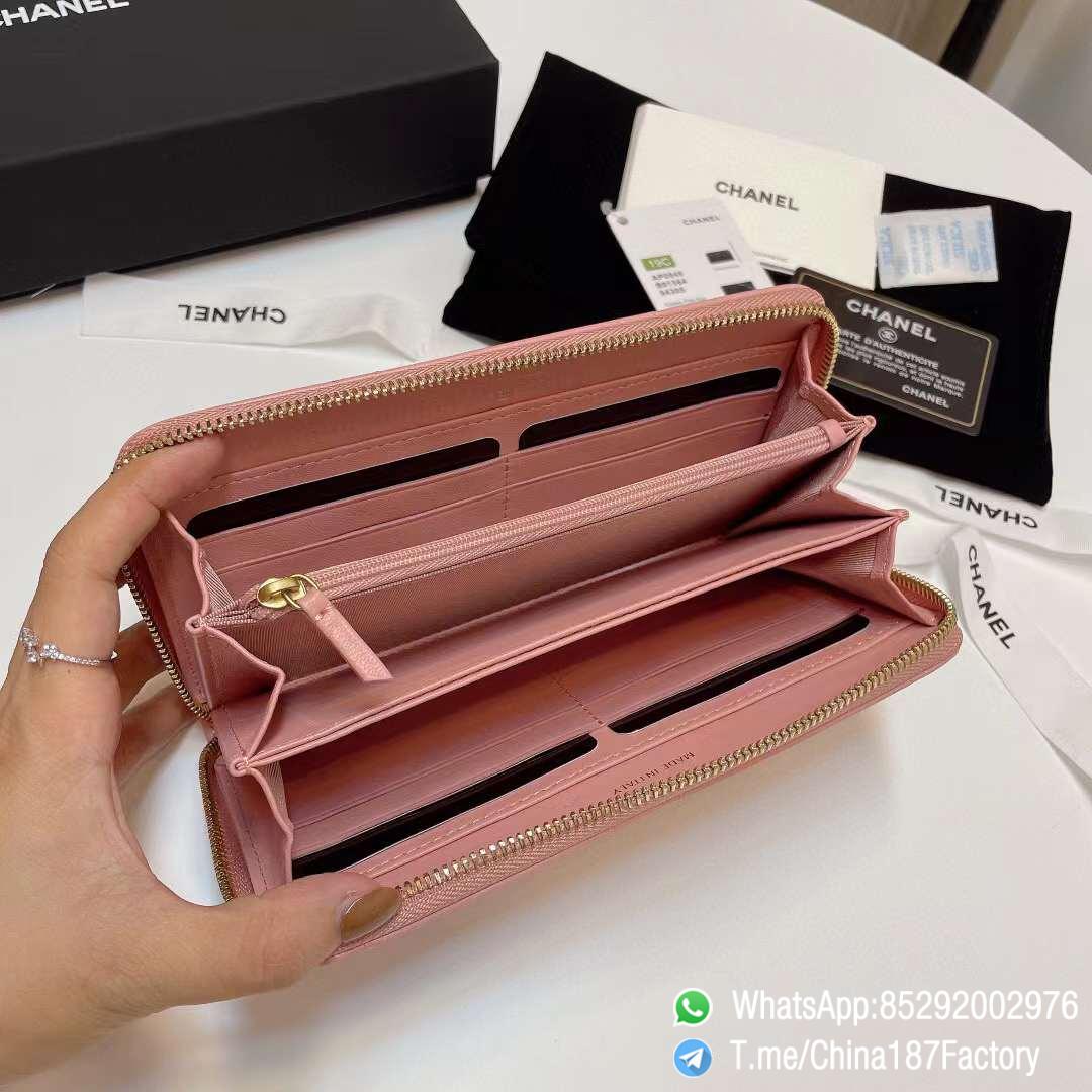 187 Factory Bags Chanel 19 Zipped Long Wallet Pink Shiny Lambskin Gold Tone Metal 06 187 Factory Bags Chanel 19 Zipped Long Wallet Pink Shiny Lambskin Gold Tone Metal 06