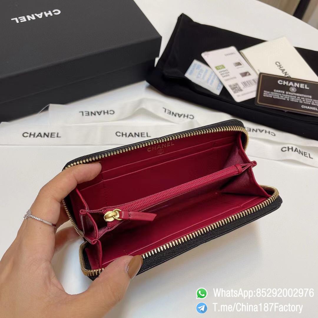 187 Factory Bags Chanel 19 Zipped Middle Wallet Black Shiny Lambskin Gold Tone Metal 06 187 Factory Bags Chanel 19 Zipped Middle Wallet Black Shiny Lambskin Gold Tone Metal 06