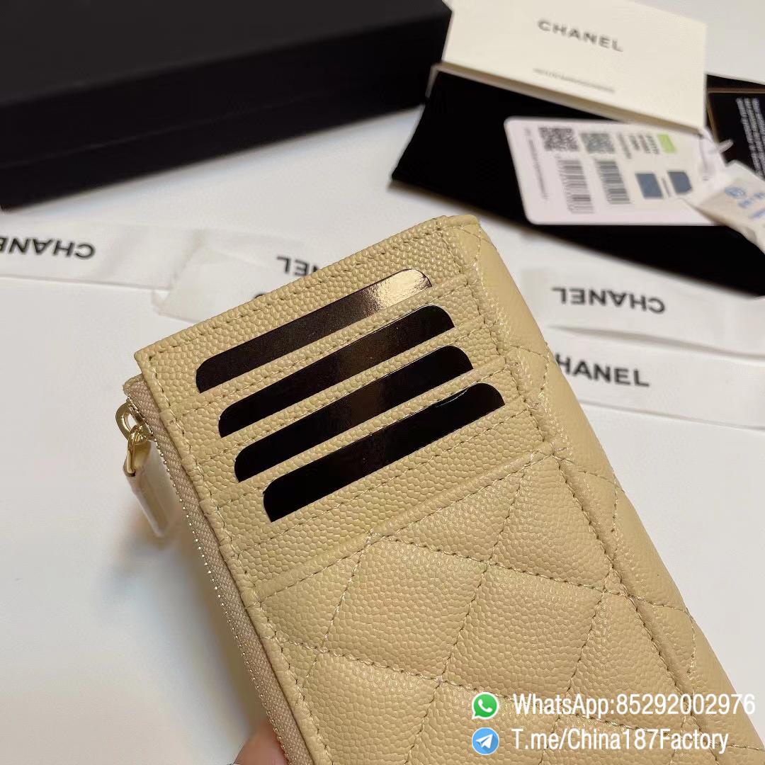 187 Factory Bags Chanel Classic Zipped Coin Purse with Card Slots Beige Grained Shiny Lambskin Gold Tone Metal 06 187 Factory Bags Chanel Classic Zipped Coin Purse with Card Slots Beige Grained Shiny Lambskin Gold Tone Metal 06