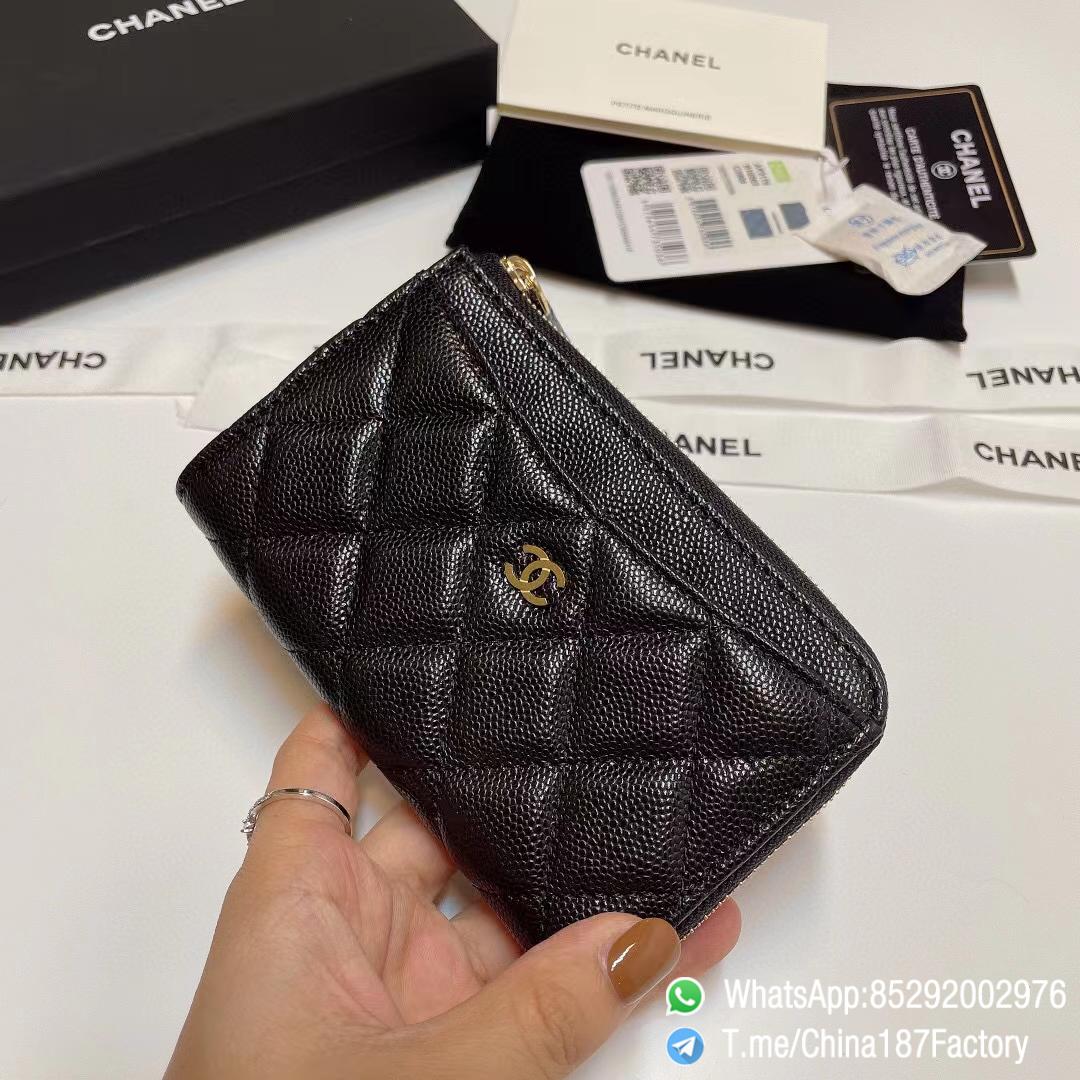 187 Factory Bags Chanel Classic Zipped Coin Purse with Card Slots Black Grained Shiny Lambskin Gold Tone Metal 02 187 Factory Bags Chanel Classic Zipped Coin Purse with Card Slots Black Grained Shiny Lambskin Gold Tone Metal 02