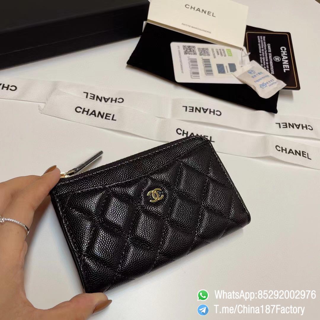 187 Factory Bags Chanel Classic Zipped Coin Purse with Card Slots Black Grained Shiny Lambskin Gold Tone Metal 03 187 Factory Bags Chanel Classic Zipped Coin Purse with Card Slots Black Grained Shiny Lambskin Gold Tone Metal 03