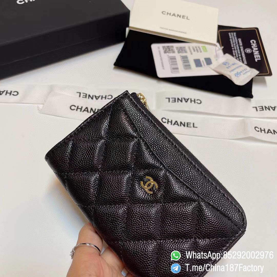187 Factory Bags Chanel Classic Zipped Coin Purse with Card Slots Black Grained Shiny Lambskin Gold Tone Metal 04 187 Factory Bags Chanel Classic Zipped Coin Purse with Card Slots Black Grained Shiny Lambskin Gold Tone Metal 04