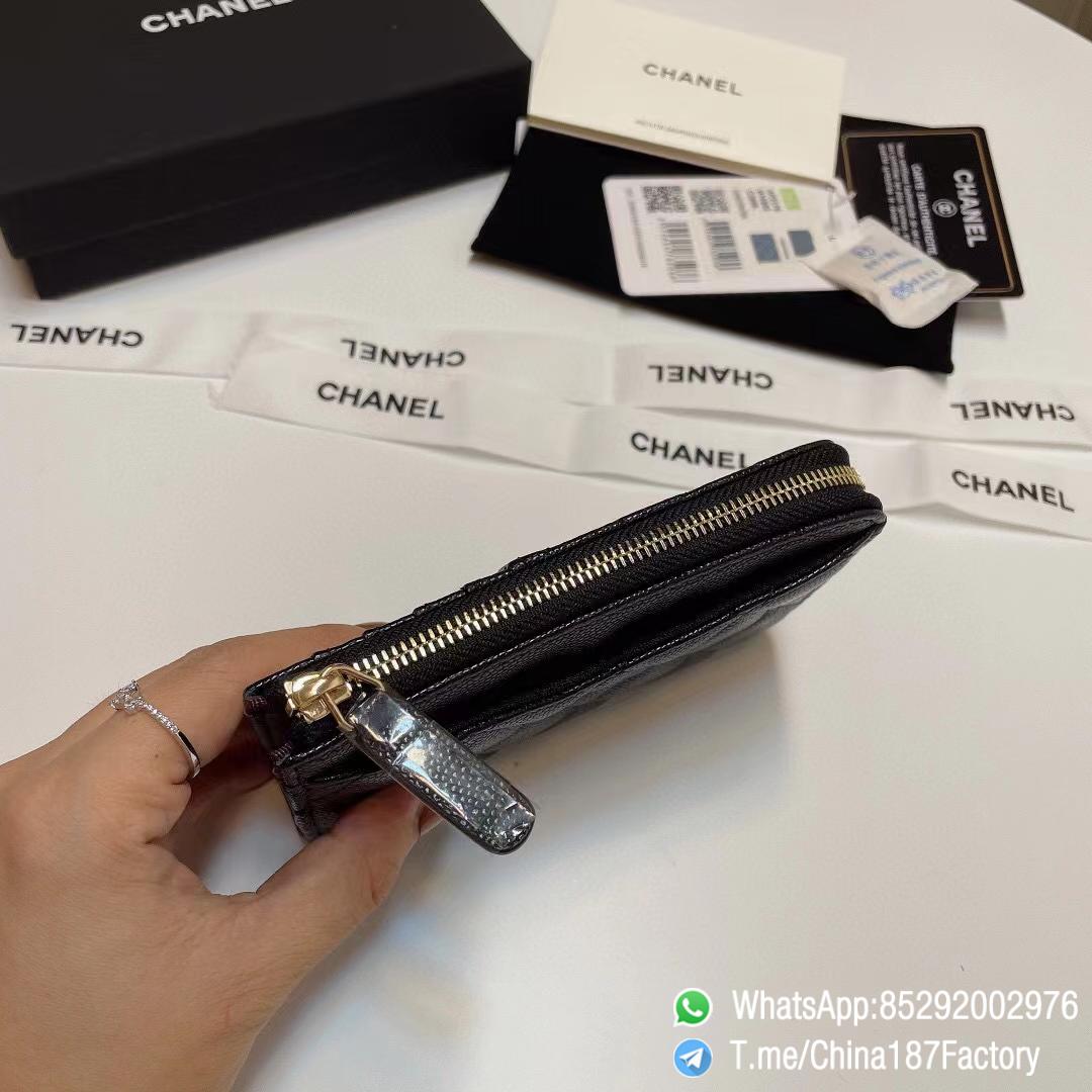 187 Factory Bags Chanel Classic Zipped Coin Purse with Card Slots Black Grained Shiny Lambskin Gold Tone Metal 07 187 Factory Bags Chanel Classic Zipped Coin Purse with Card Slots Black Grained Shiny Lambskin Gold Tone Metal 07