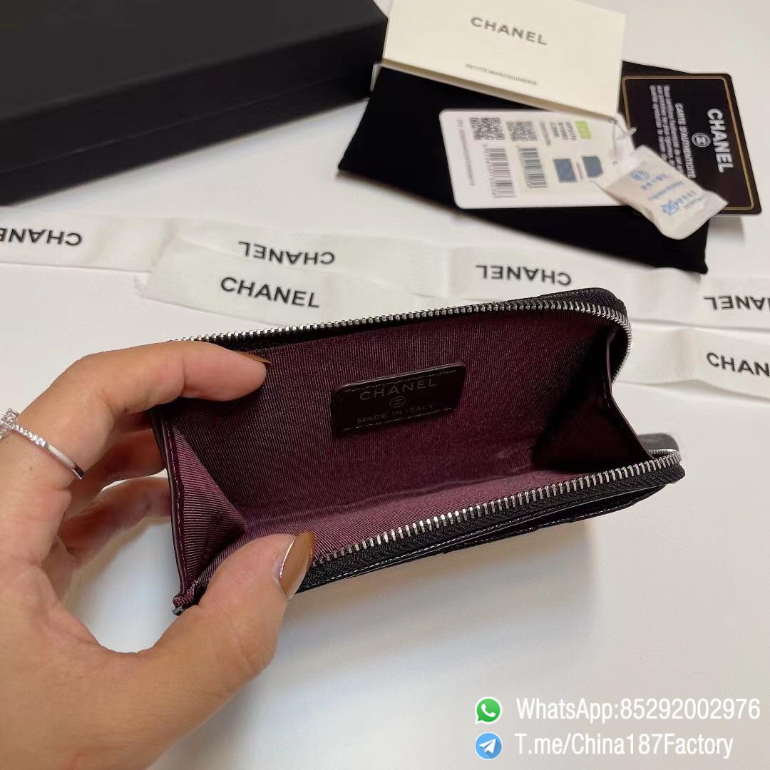 187 Factory Bags Chanel Classic Zipped Coin Purse with Card Slots Black Grained Shiny Lambskin Silver Tone Metal 08 187 Factory Bags Chanel Classic Zipped Coin Purse with Card Slots Black Grained Shiny Lambskin Silver Tone Metal 08