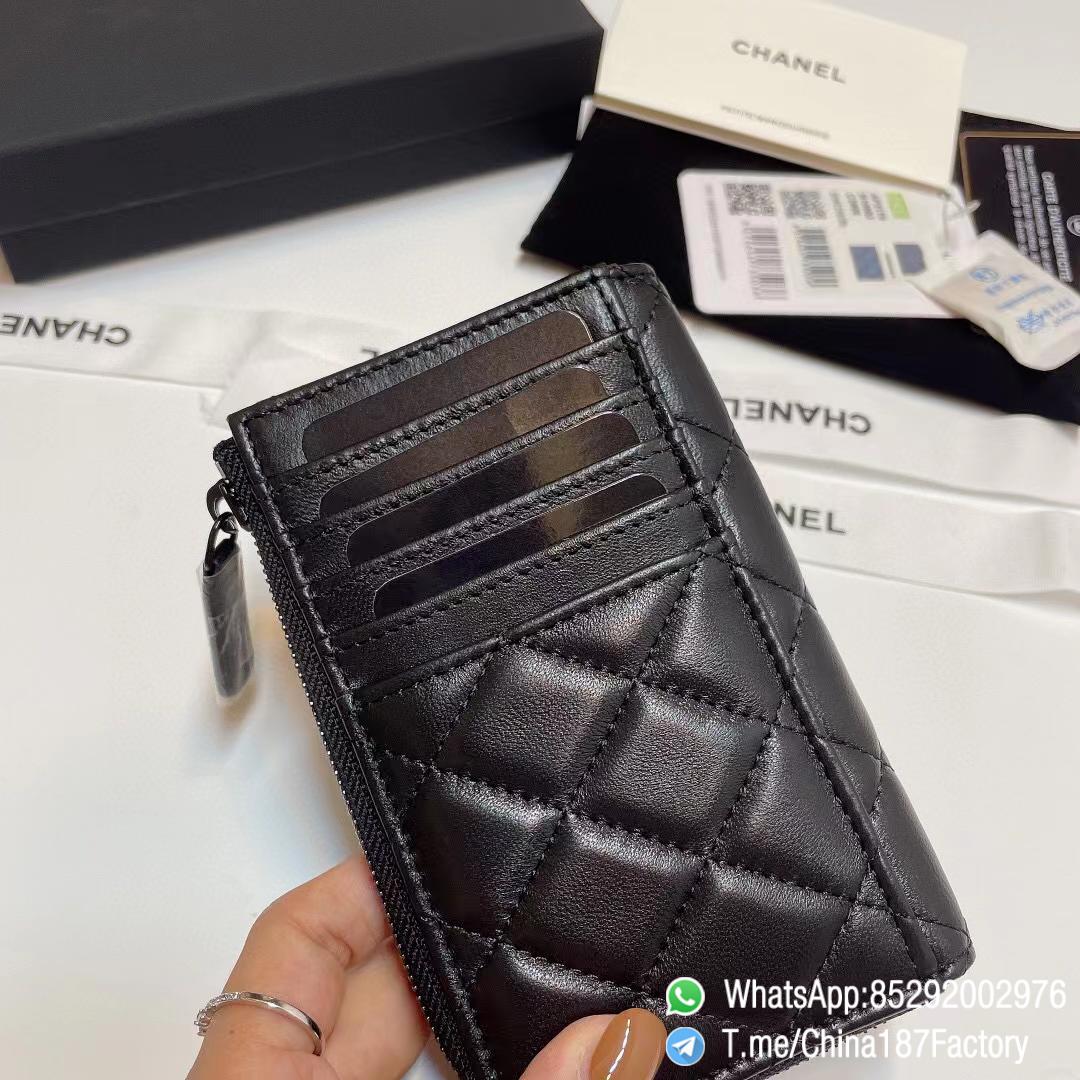 187 Factory Bags Chanel Classic Zipped Coin Purse with Card Slots Black Shiny Lambskin Black Tone Metal 06 187 Factory Bags Chanel Classic Zipped Coin Purse with Card Slots Black Shiny Lambskin Black Tone Metal 06