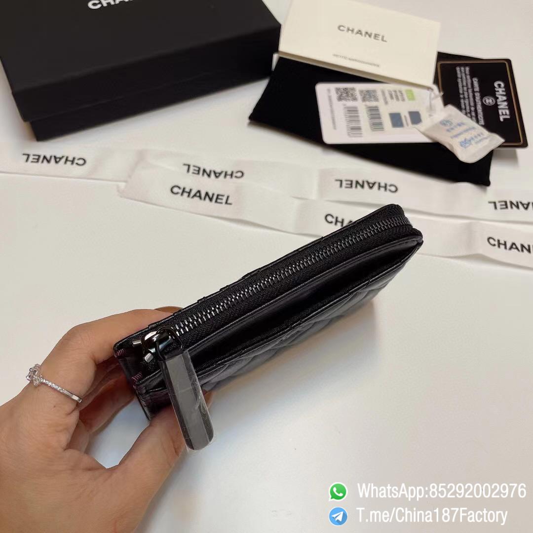 187 Factory Bags Chanel Classic Zipped Coin Purse with Card Slots Black Shiny Lambskin Black Tone Metal 07 187 Factory Bags Chanel Classic Zipped Coin Purse with Card Slots Black Shiny Lambskin Black Tone Metal 07