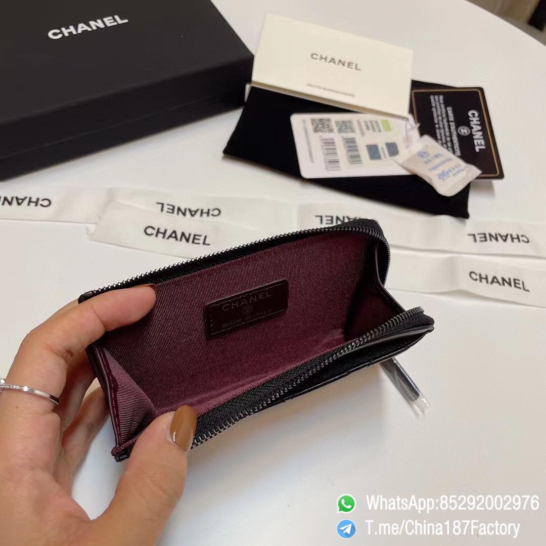 187 Factory Bags Chanel Classic Zipped Coin Purse with Card Slots Black Shiny Lambskin Black Tone Metal 08 187 Factory Bags Chanel Classic Zipped Coin Purse with Card Slots Black Shiny Lambskin Black Tone Metal 08