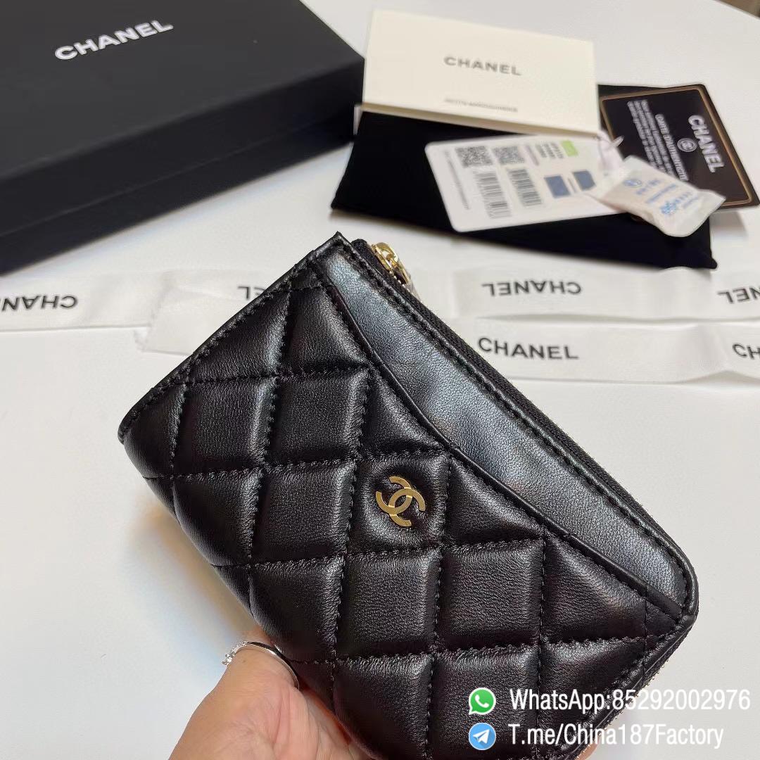 187 Factory Bags Chanel Classic Zipped Coin Purse with Card Slots Black Shiny Lambskin Gold Tone Metal 04 187 Factory Bags Chanel Classic Zipped Coin Purse with Card Slots Black Shiny Lambskin Gold Tone Metal 04