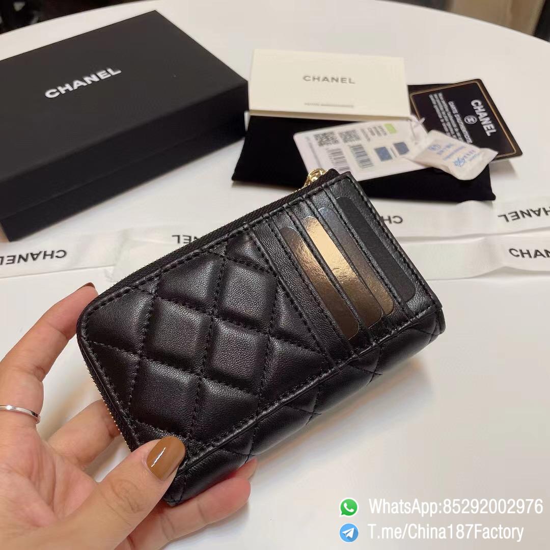 187 Factory Bags Chanel Classic Zipped Coin Purse with Card Slots Black Shiny Lambskin Gold Tone Metal 05 187 Factory Bags Chanel Classic Zipped Coin Purse with Card Slots Black Shiny Lambskin Gold Tone Metal 05